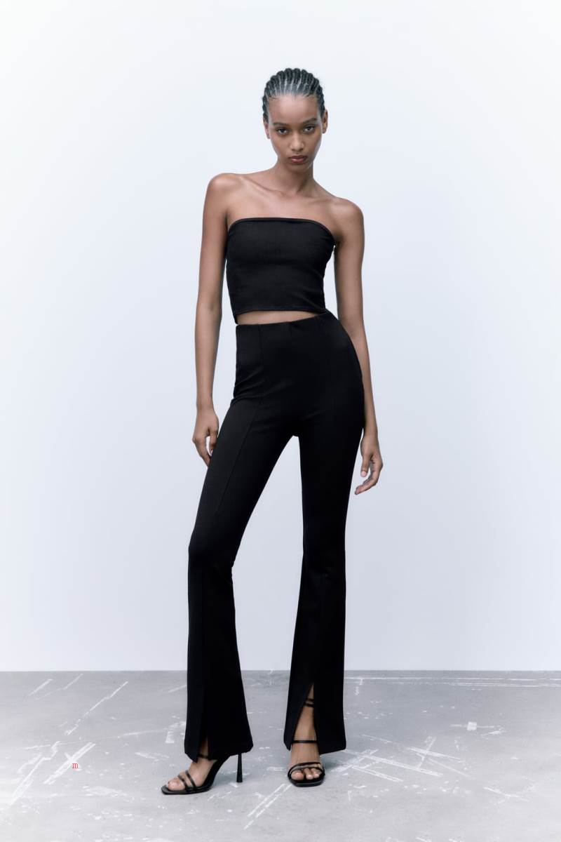 ZARA FLARED Leggings Dam Svarta | RVTOG-4302