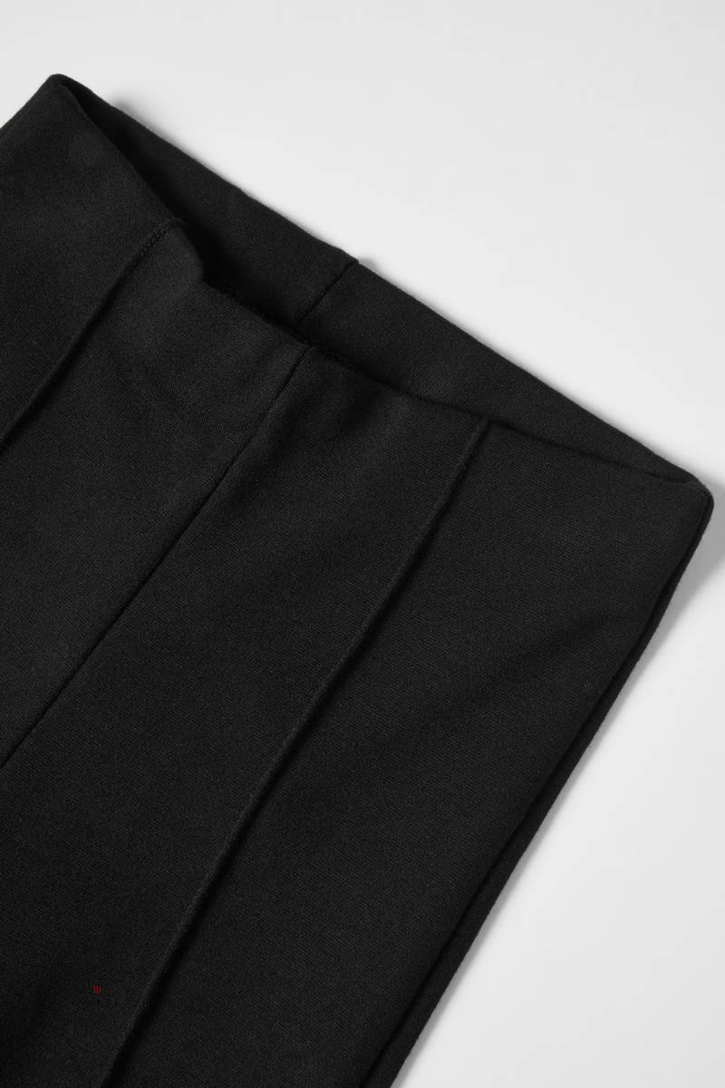 ZARA FLARED PONTE DI ROMA KNIT Leggings Tjej Svarta | NJOBR-1423