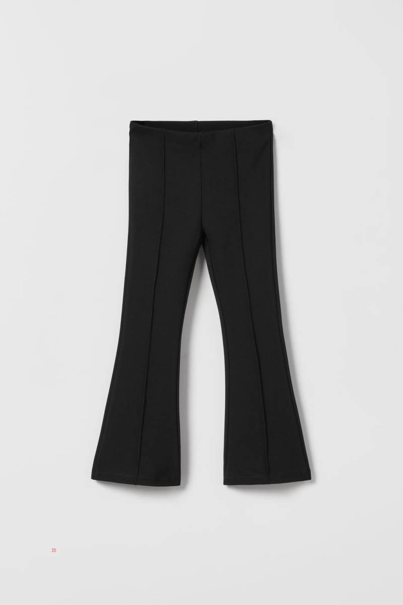 ZARA FLARED PONTE DI ROMA KNIT Leggings Tjej Svarta | NJOBR-1423