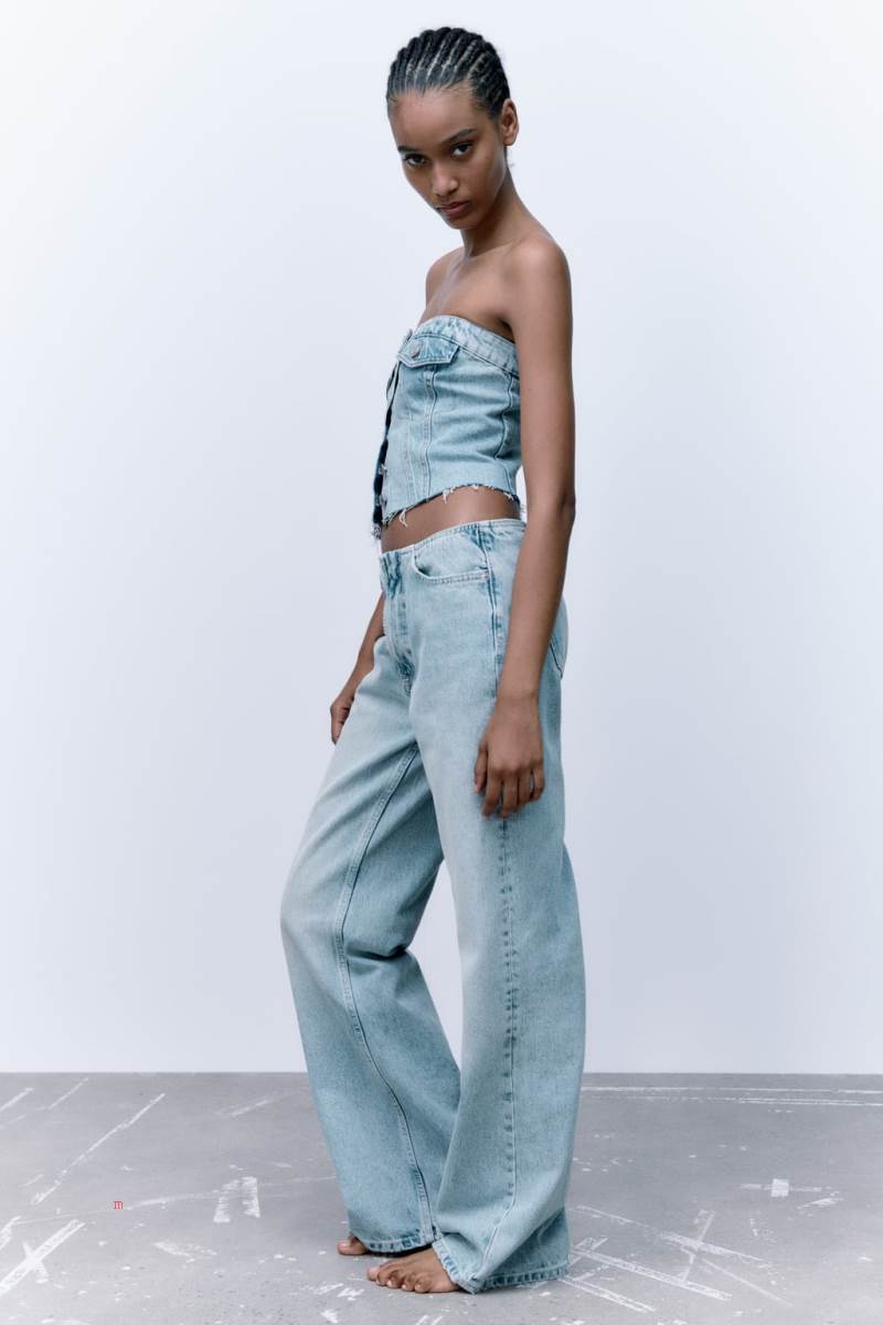 ZARA FLARED TRF Jeans Dam Blå | SWEYN-4785