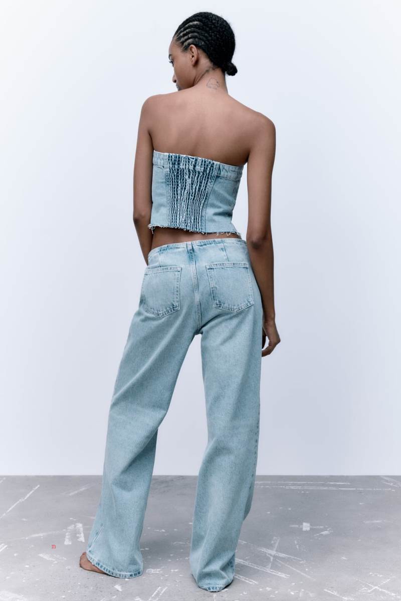 ZARA FLARED TRF Jeans Dam Blå | SWEYN-4785