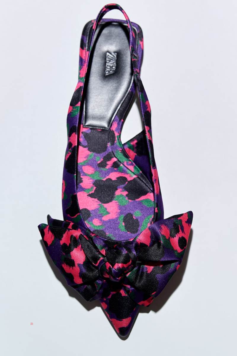 ZARA FLAT SLINGBACK WITH BOW DETAIL Platta Skor Dam Olika Färger Röda | FRQNI-0473