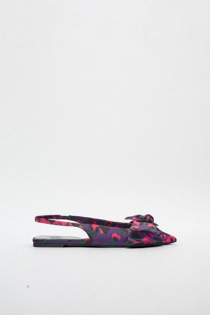 ZARA FLAT SLINGBACK WITH BOW DETAIL Platta Skor Dam Olika Färger Röda | FRQNI-0473