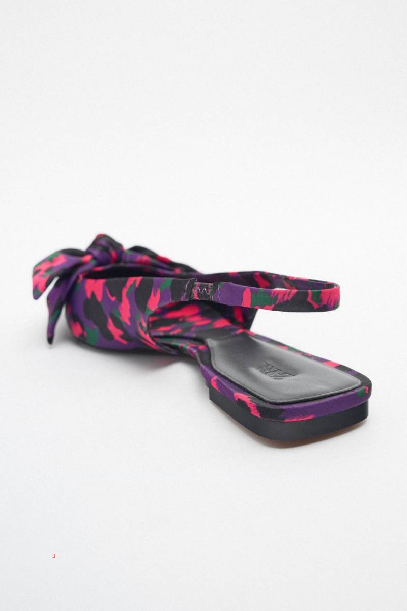 ZARA FLAT SLINGBACK WITH BOW DETAIL Platta Skor Dam Olika Färger Röda | FRQNI-0473