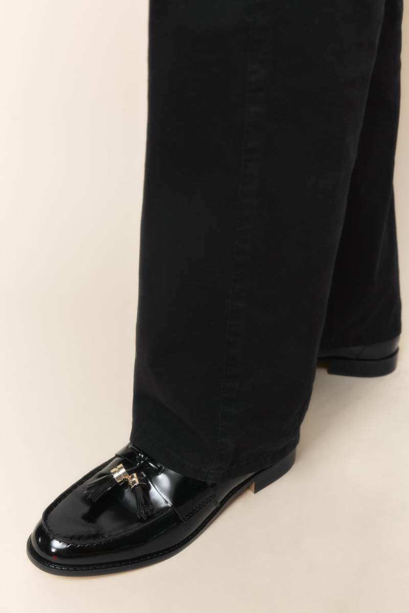 ZARA FLAT WITH TASSELS Loafers Dam Svarta | QJCDS-0162