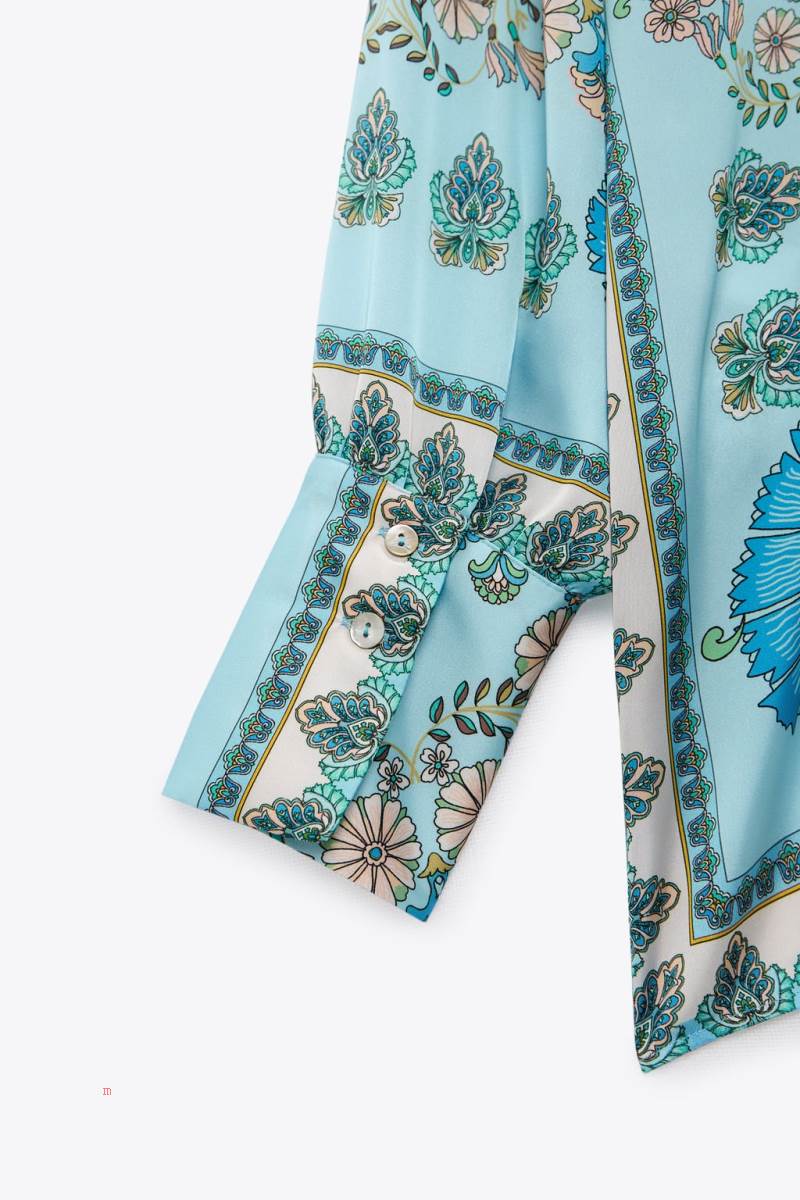 ZARA FLORAL PRINT FLOWING Skjorta Dam Olika Färger Röda | HBULW-7186