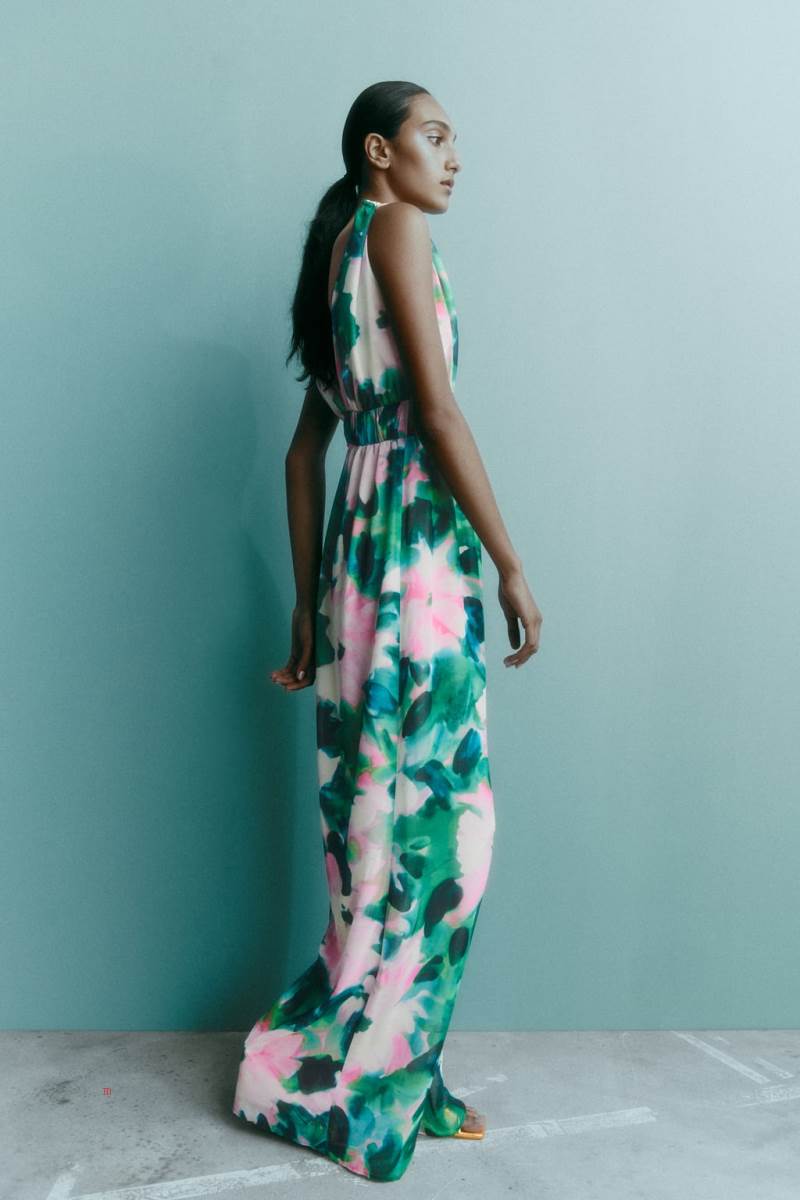 ZARA FLORAL PRINT Jumpsuit Dam Olika Färger Röda | IWVJD-5018