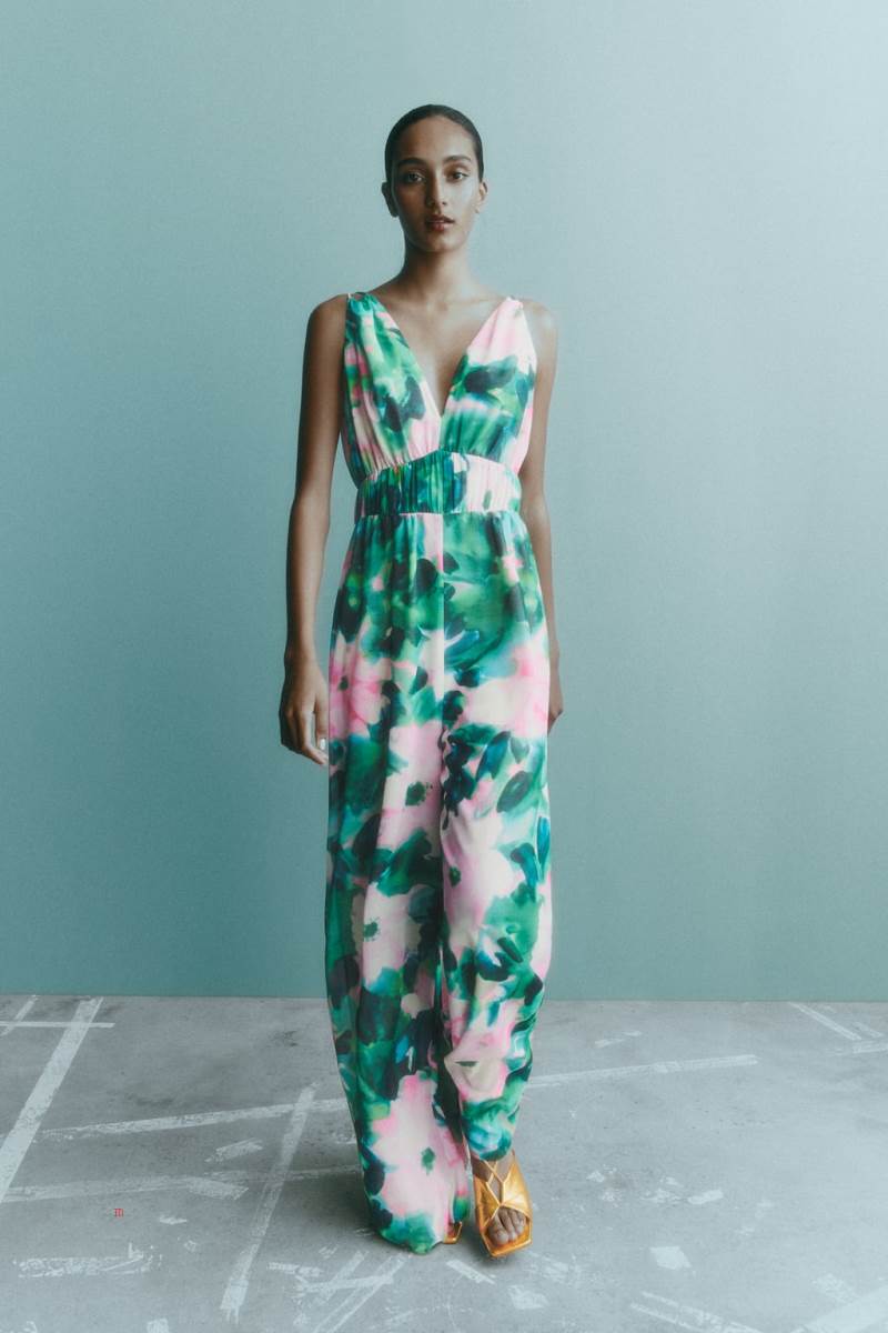 ZARA FLORAL PRINT Jumpsuit Dam Olika Färger Röda | IWVJD-5018