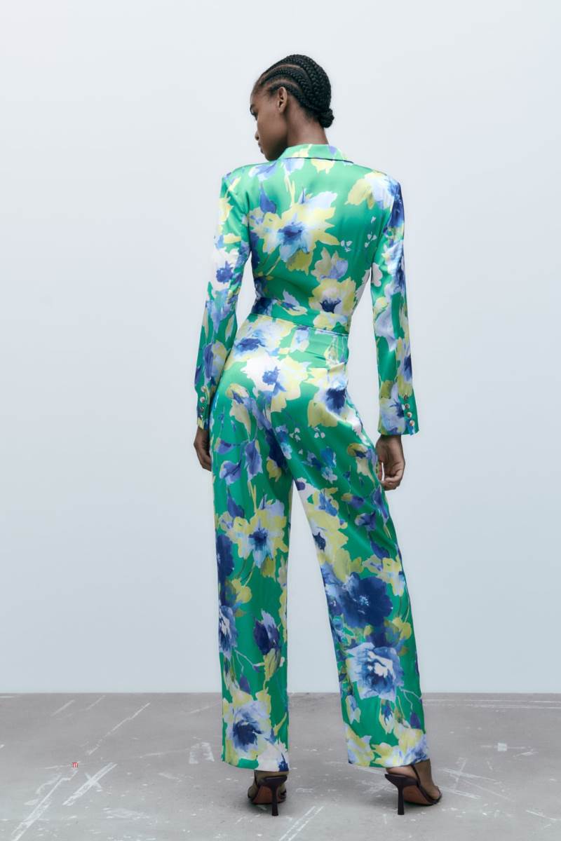 ZARA FLORAL PRINT Jumpsuit Dam Olika Färger Röda | SEXDL-5309