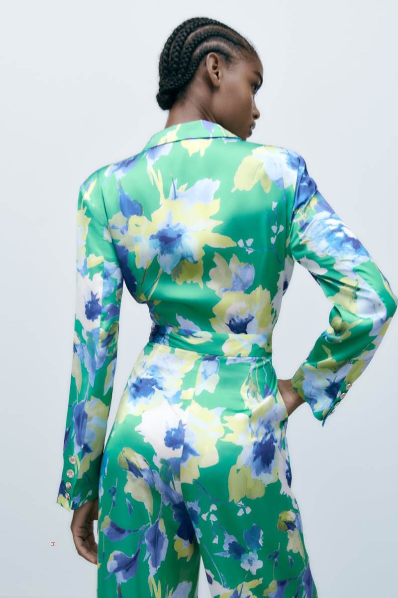 ZARA FLORAL PRINT Jumpsuit Dam Olika Färger Röda | SEXDL-5309