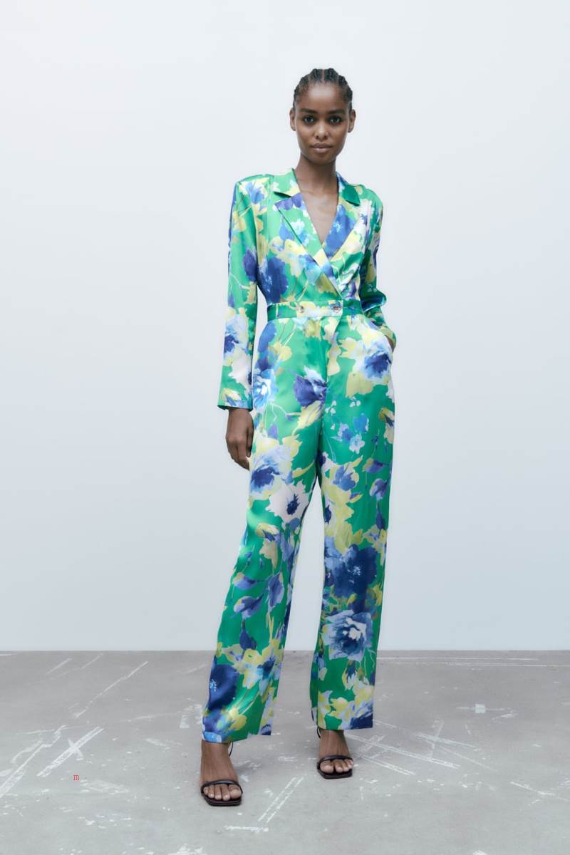 ZARA FLORAL PRINT Jumpsuit Dam Olika Färger Röda | SEXDL-5309