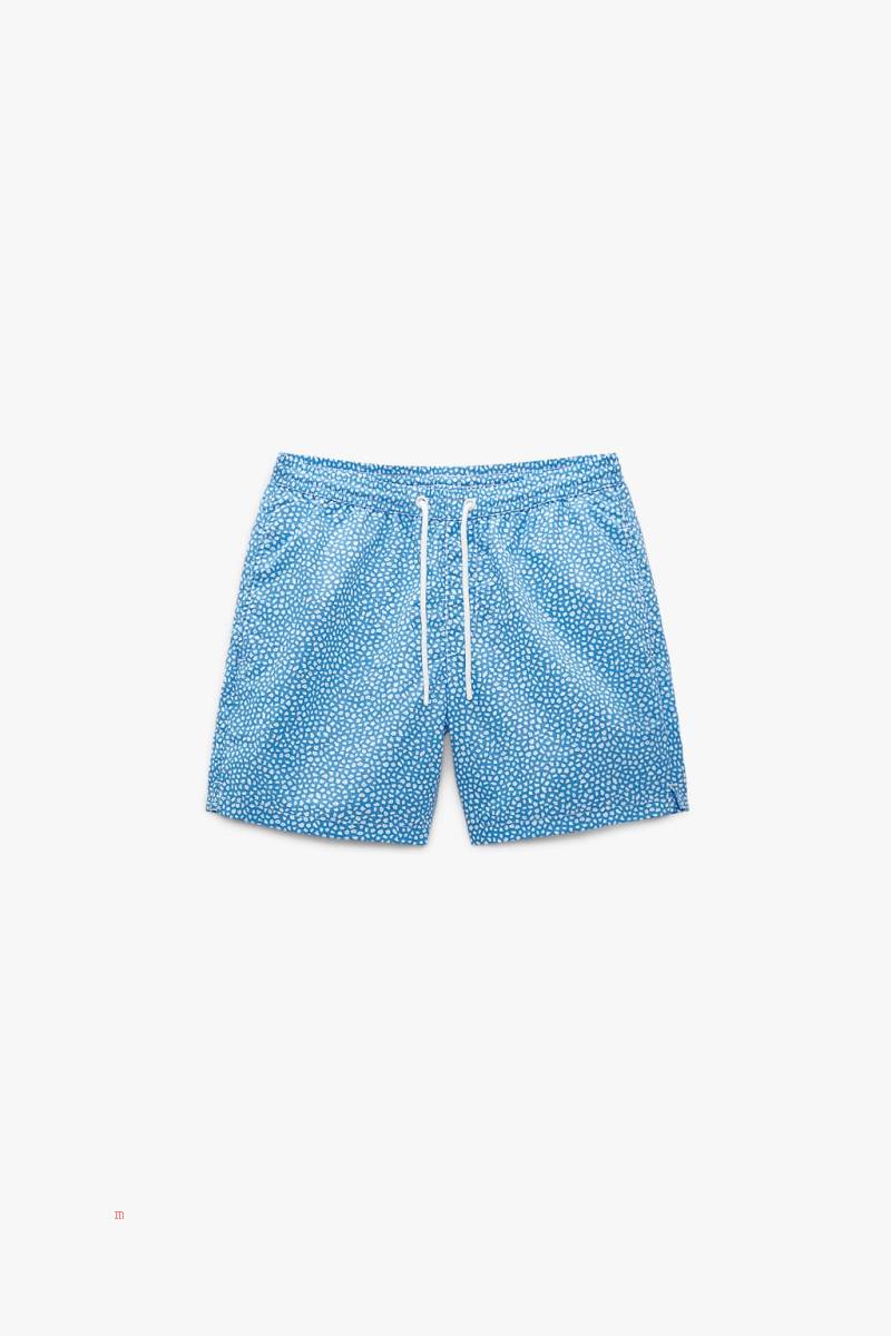 ZARA FLORAL PRINT SWIMMING TRUNKS Badkläder Herr Blå | EIMLY-9340