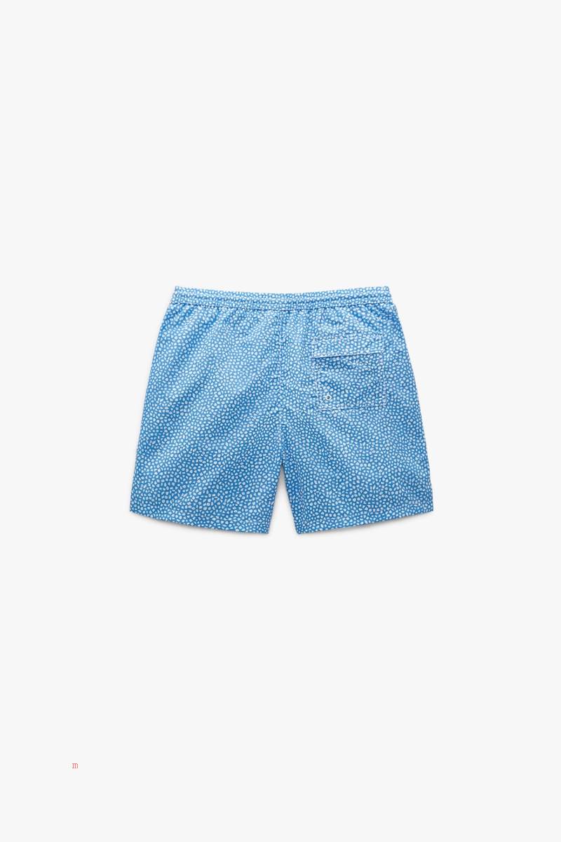 ZARA FLORAL PRINT SWIMMING TRUNKS Badkläder Herr Blå | EIMLY-9340