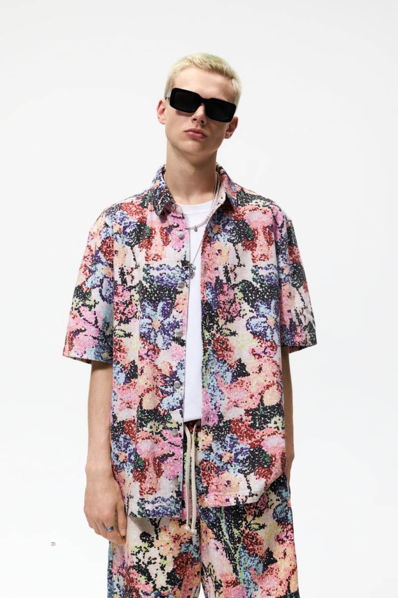 ZARA FLORAL PRINT Övertröja Herr Olika Färger Röda | JRAFG-3249