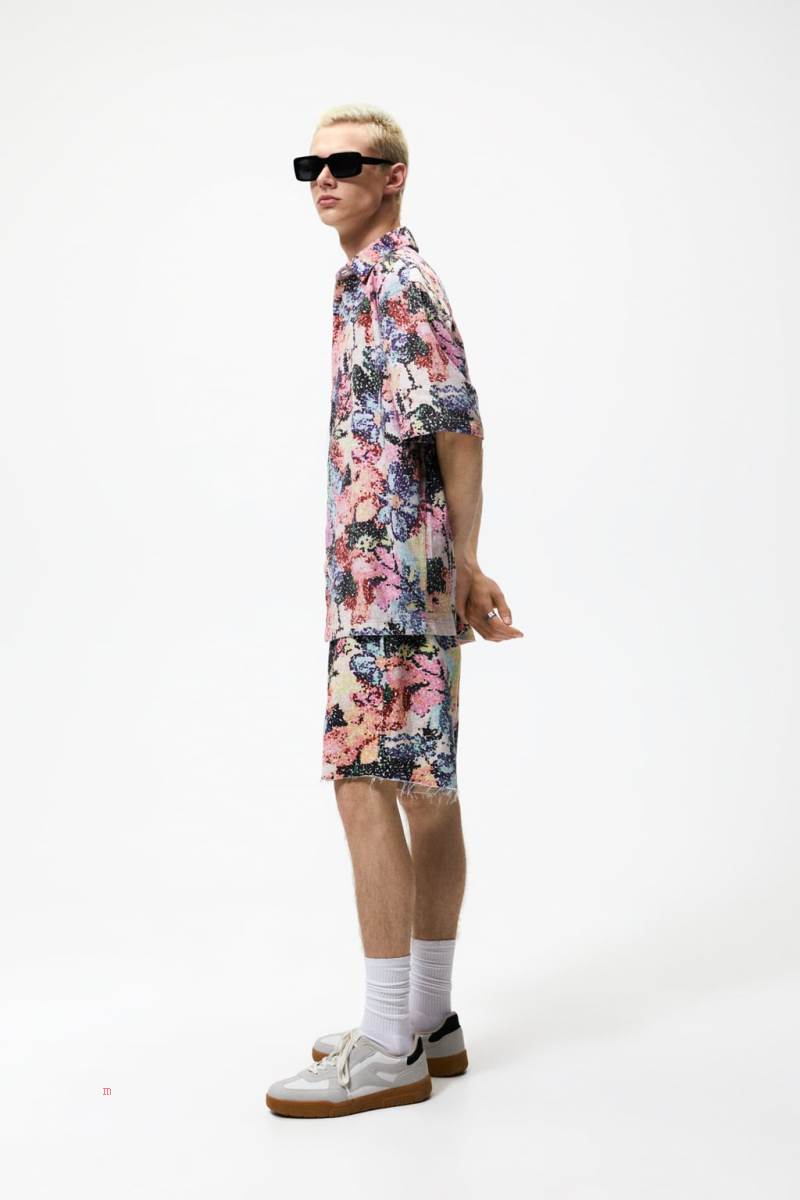 ZARA FLORAL PRINT Övertröja Herr Olika Färger Röda | JRAFG-3249