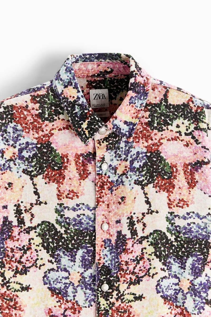 ZARA FLORAL PRINT Övertröja Herr Olika Färger Röda | JRAFG-3249