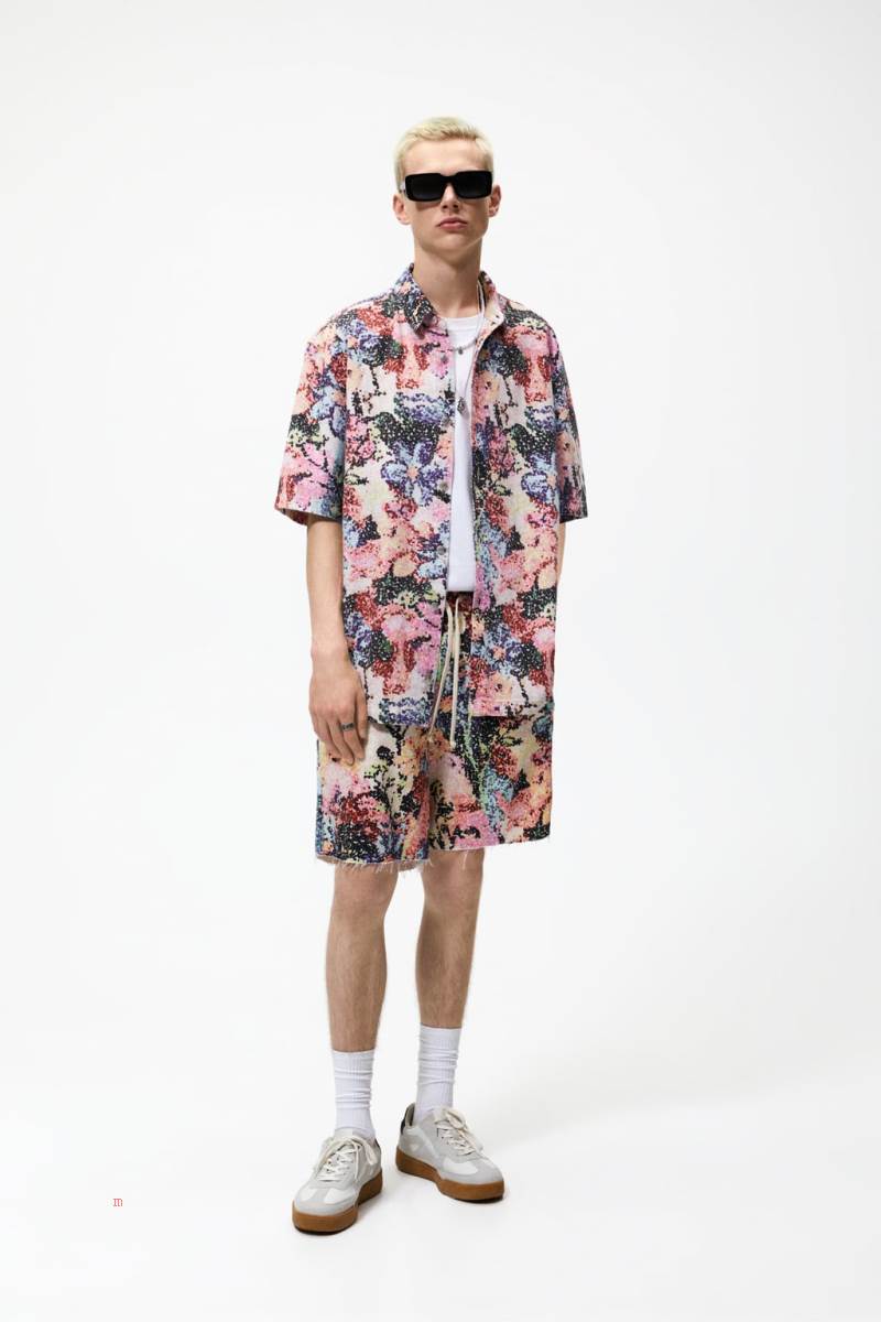 ZARA FLORAL PRINT Övertröja Herr Olika Färger Röda | JRAFG-3249
