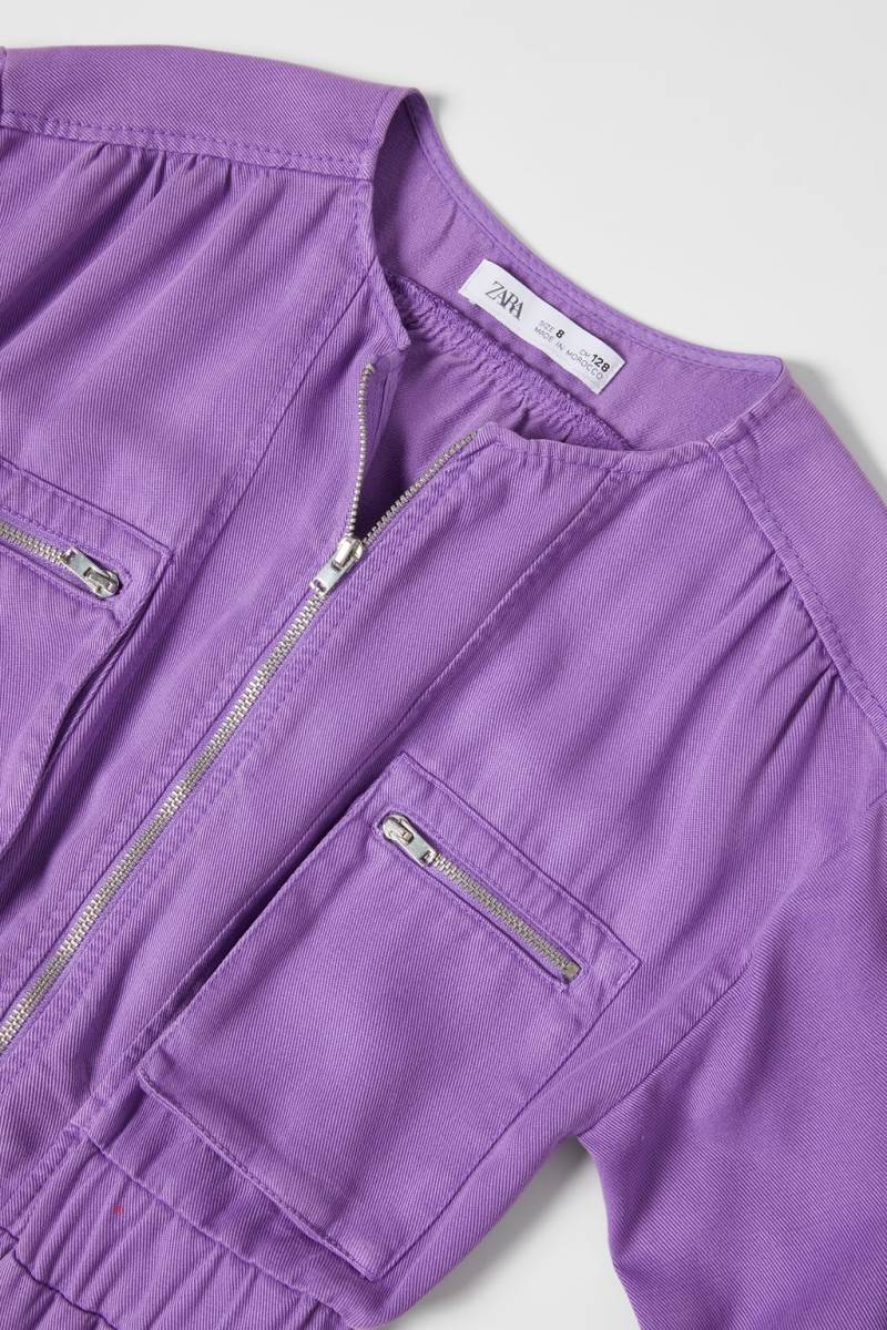 ZARA FLOWING CARGO Jumpsuit Tjej Lila | UYIKX-9630