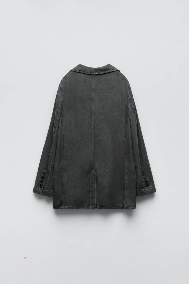 ZARA FLOWING DENIM Blazers Dam Grå | MSIBG-5829