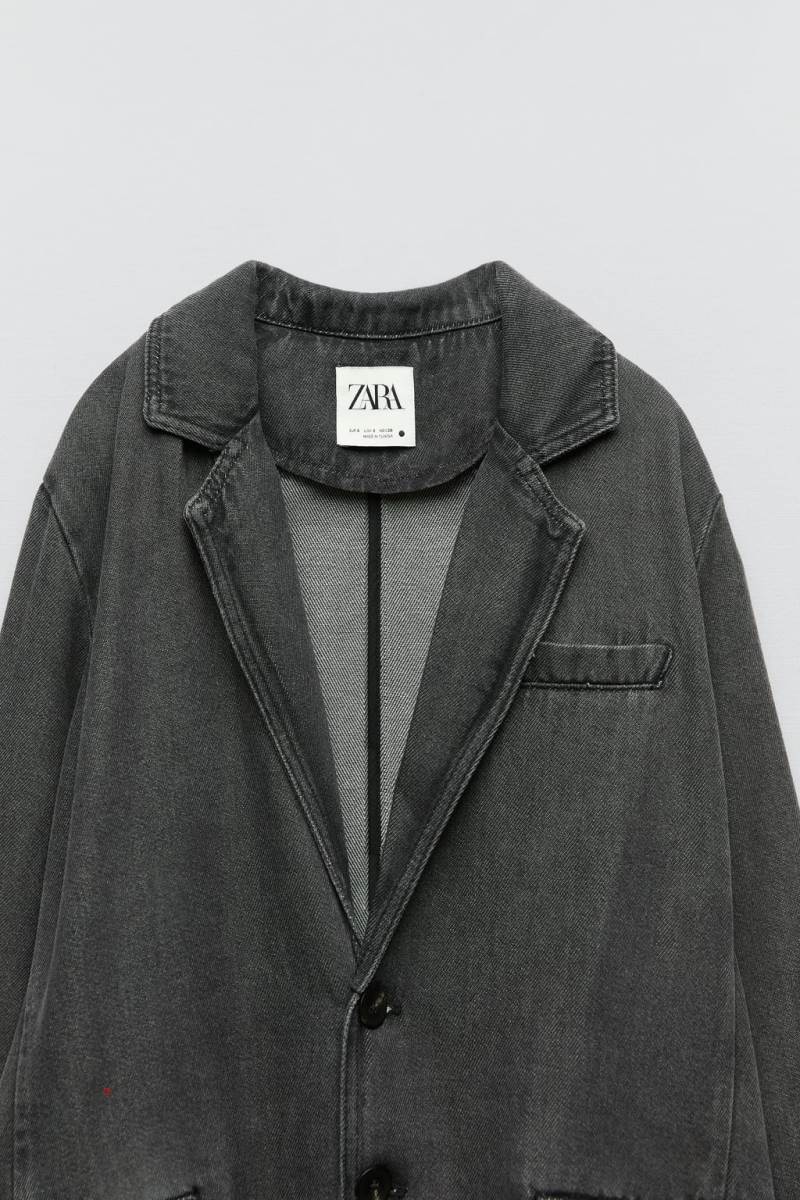 ZARA FLOWING DENIM Blazers Dam Grå | MSIBG-5829