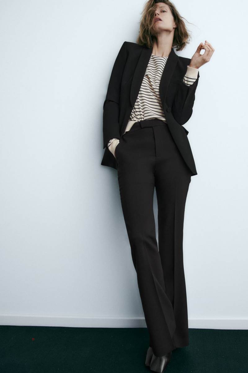 ZARA FLOWING KNIT Tröjor Dam Marinblå | PXMOY-3726