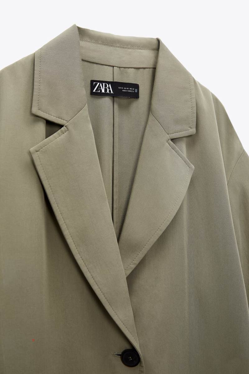 ZARA FLOWING TRENCH Rockar Dam Khaki | IZGHY-1093