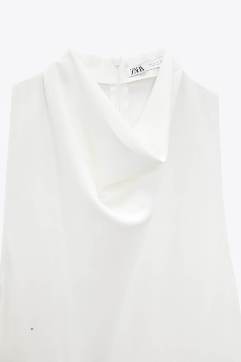 ZARA FLOWING WRAP Jumpsuit Dam Grå Vita | PMODL-8612