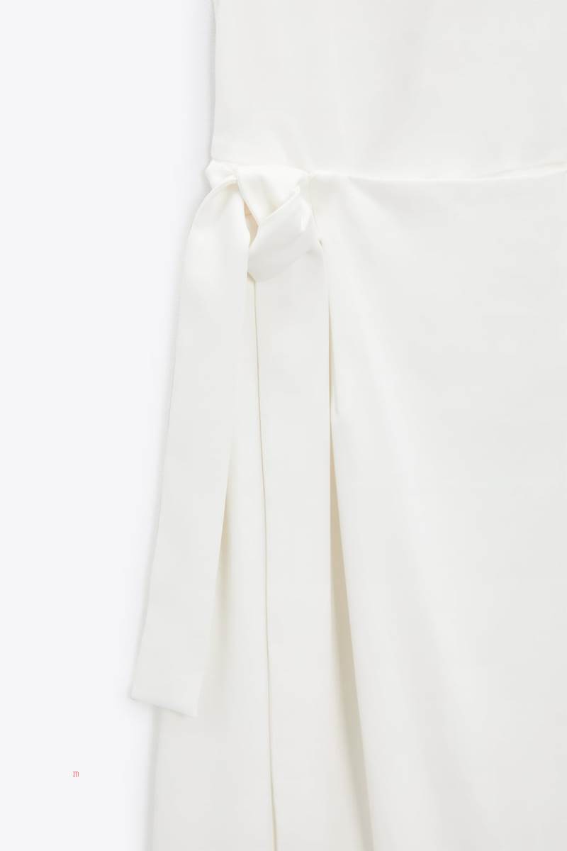 ZARA FLOWING WRAP Jumpsuit Dam Grå Vita | PMODL-8612