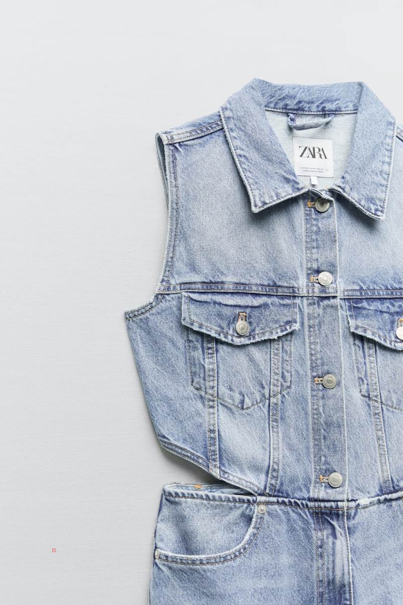 ZARA FULL LENGTH DENIM WITH CUT-OUT DETAIL Jumpsuit Dam Ljusblå | HIMFU-3247
