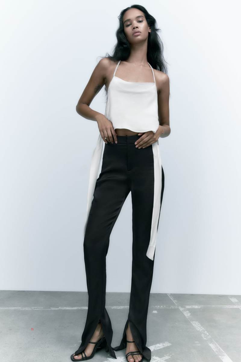ZARA FULL-LENGTH SATIN Byxor Dam Svarta | ZLBAF-4890