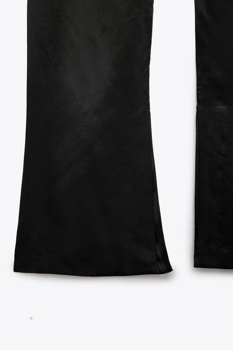 ZARA FULL-LENGTH SATIN Byxor Dam Svarta | ZLBAF-4890