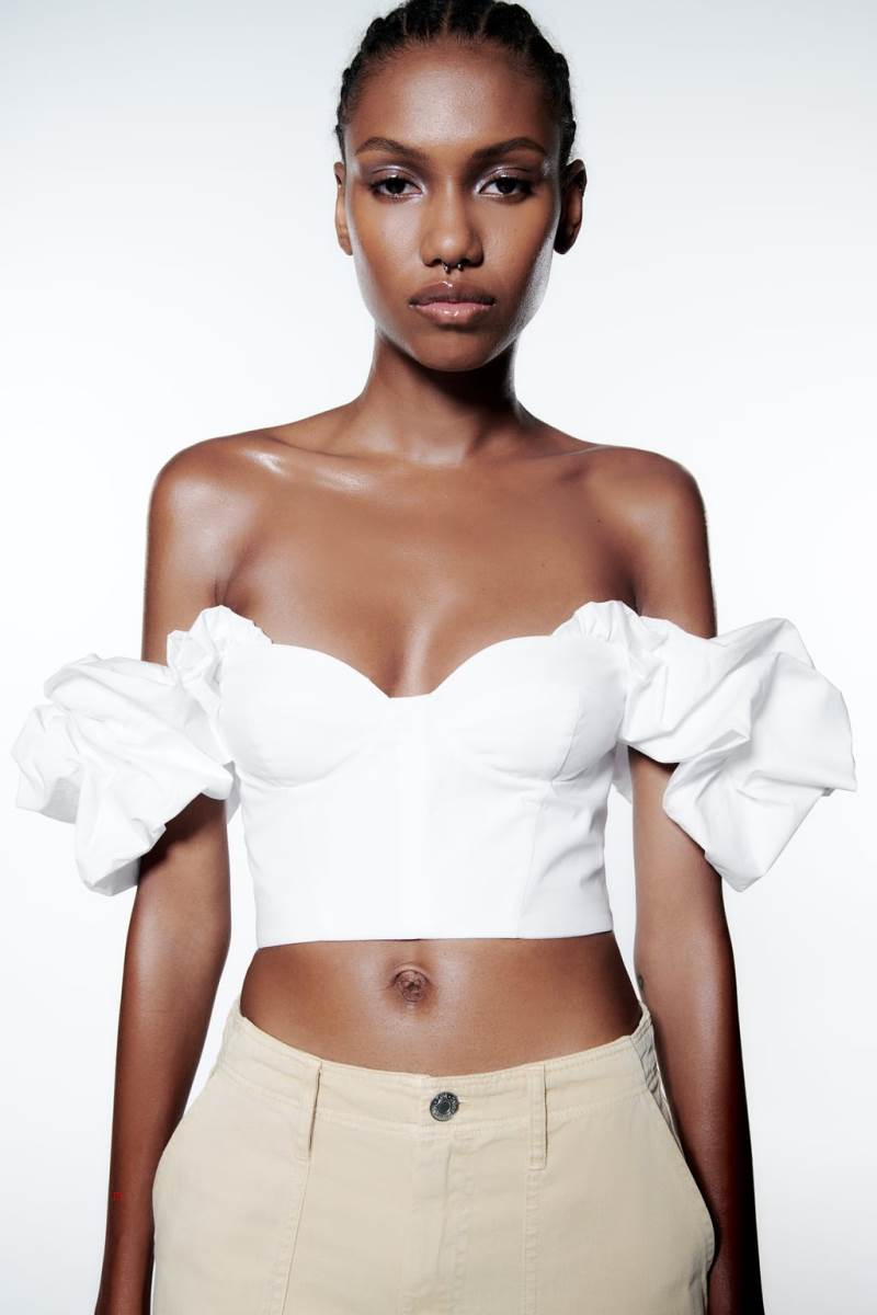 ZARA FULL POPLIN TOP Crop Top Dam Vita | KEPOY-4092