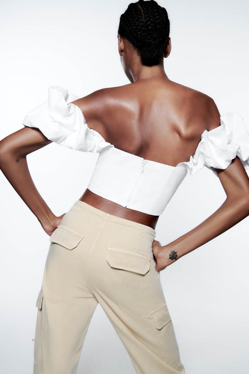 ZARA FULL POPLIN TOP Crop Top Dam Vita | KEPOY-4092