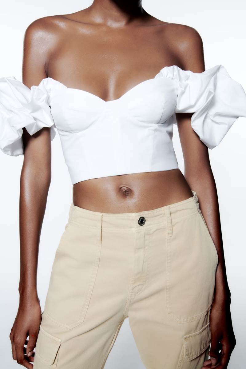ZARA FULL POPLIN TOP Crop Top Dam Vita | KEPOY-4092