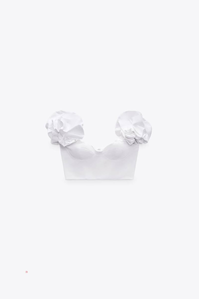 ZARA FULL POPLIN TOP Crop Top Dam Vita | KEPOY-4092
