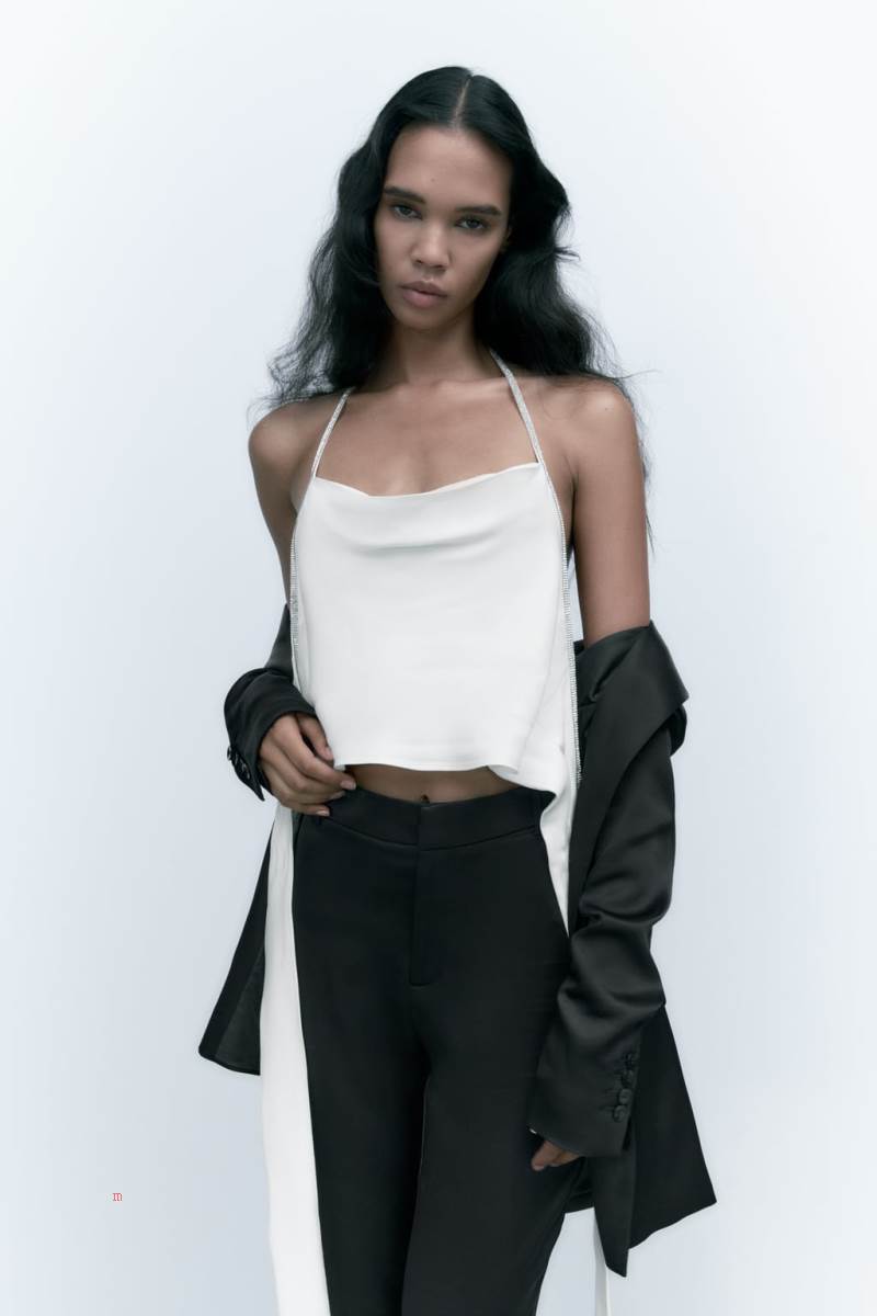 ZARA GATHERED SATIN Blazers Dam Svarta | ZOSKQ-5321