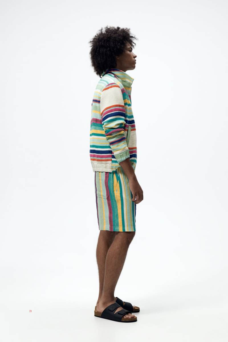 ZARA GEOMETRIC JACQUARD Jacka Herr Olika Färger Röda | ILKSG-9162
