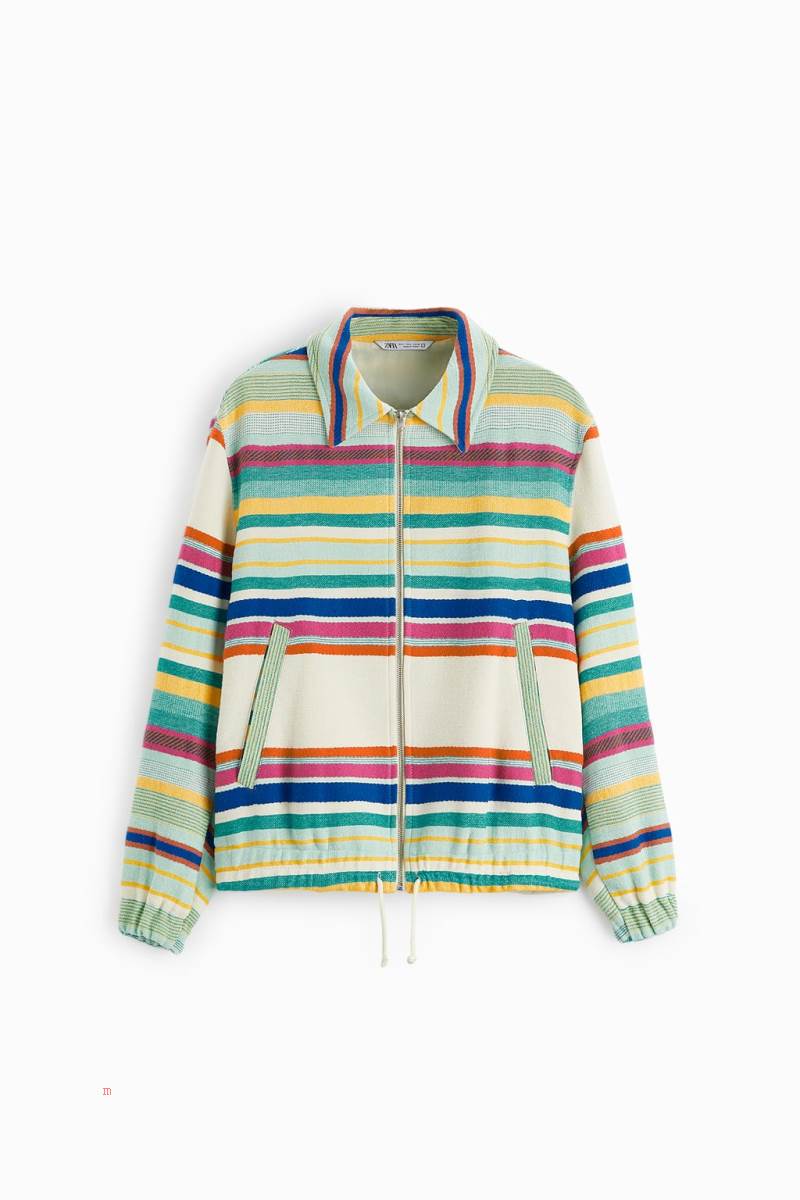 ZARA GEOMETRIC JACQUARD Jacka Herr Olika Färger Röda | ILKSG-9162