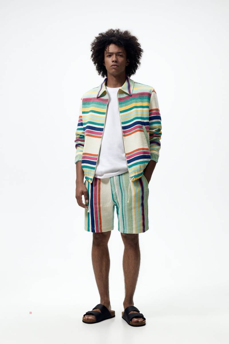 ZARA GEOMETRIC JACQUARD Jacka Herr Olika Färger Röda | ILKSG-9162