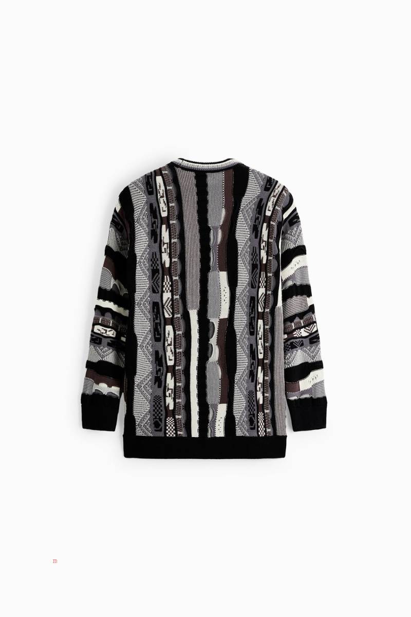 ZARA GEOMETRIC JACQUARD Tröjor Herr Grå | XDZAS-4097