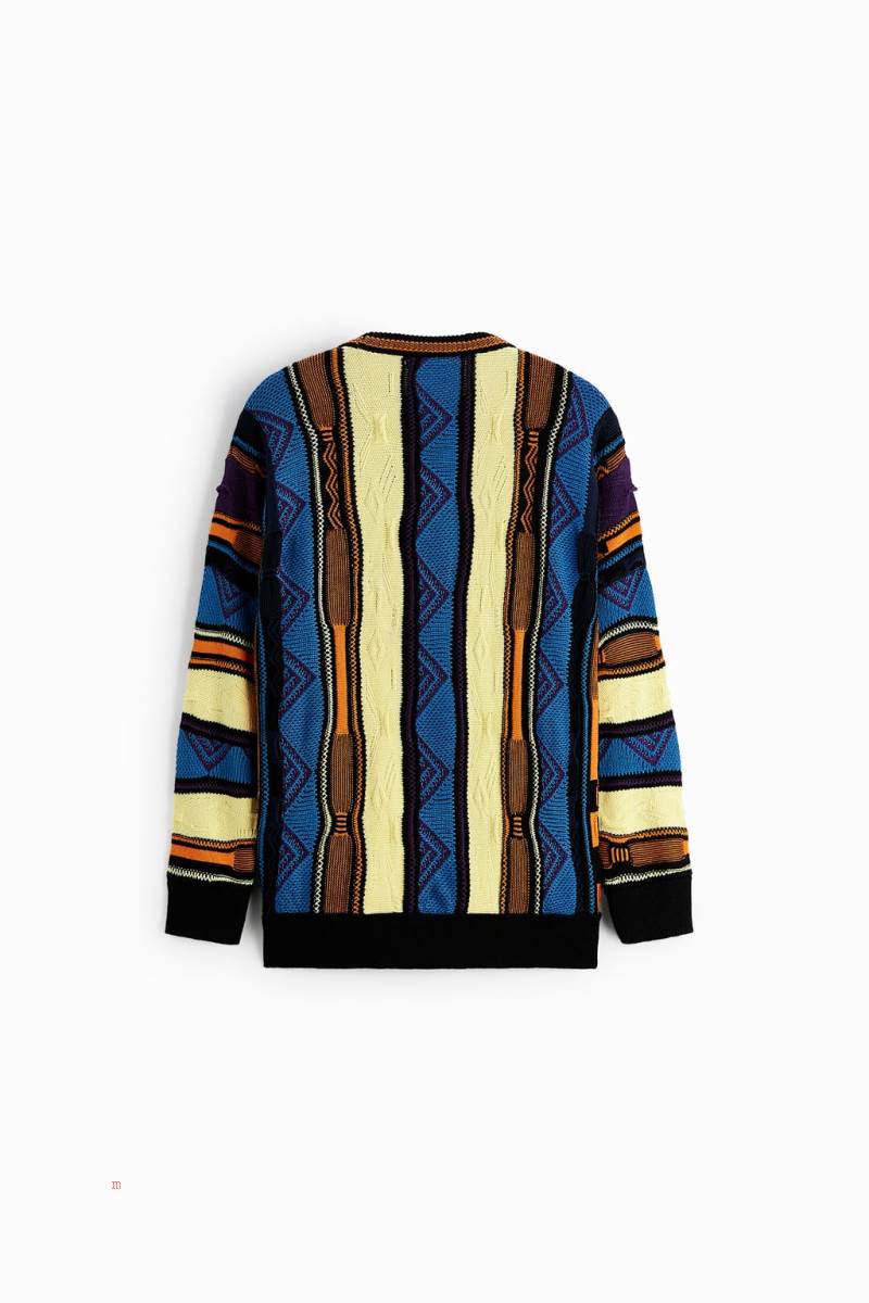 ZARA GEOMETRIC JACQUARD Tröjor Herr Orange | EDICK-5906