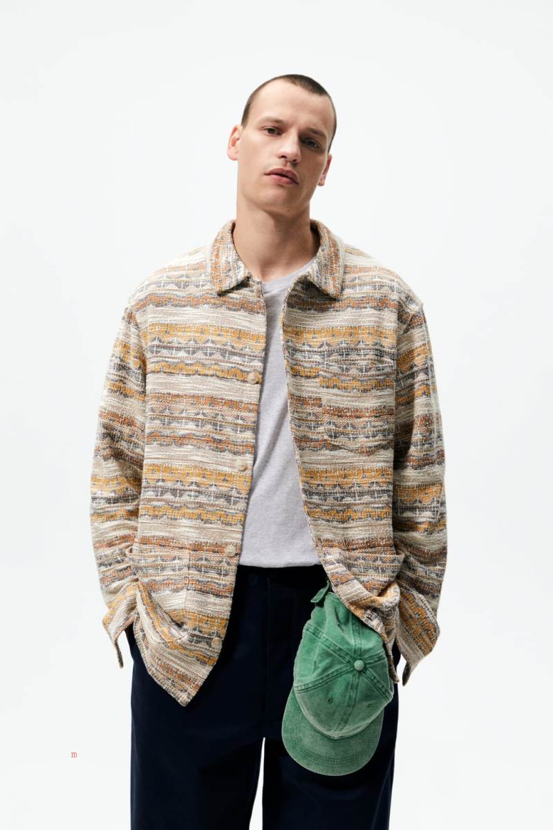 ZARA GEOMETRIC JACQUARD Övertröja Herr Svarta | GUNZL-3074