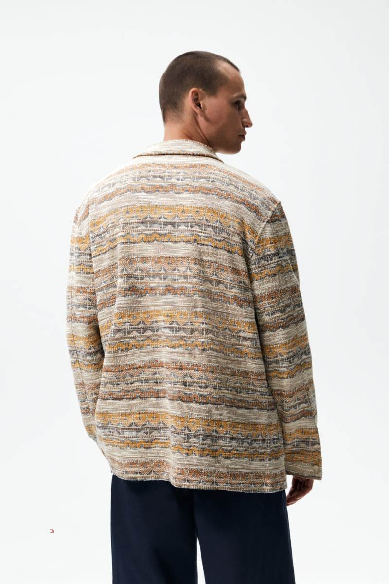 ZARA GEOMETRIC JACQUARD Övertröja Herr Svarta | GUNZL-3074