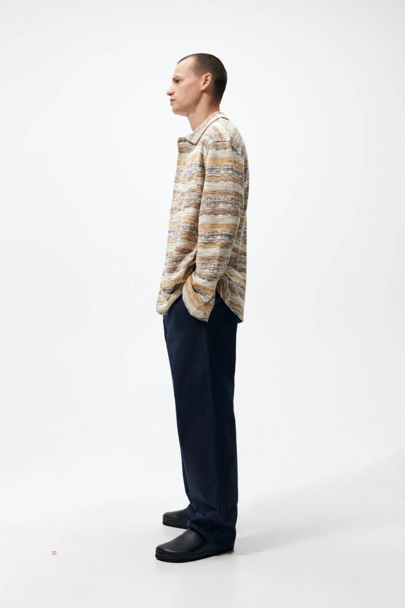 ZARA GEOMETRIC JACQUARD Övertröja Herr Svarta | GUNZL-3074