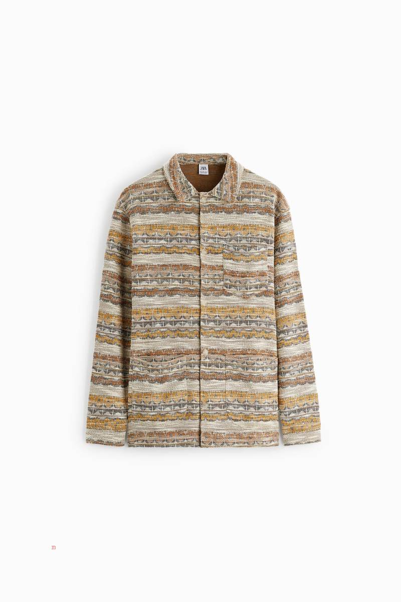 ZARA GEOMETRIC JACQUARD Övertröja Herr Svarta | GUNZL-3074