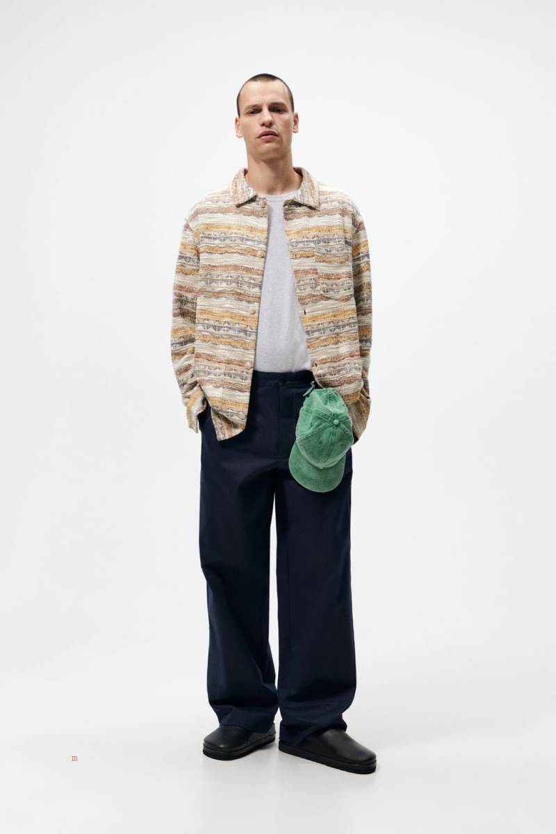 ZARA GEOMETRIC JACQUARD Övertröja Herr Svarta | GUNZL-3074