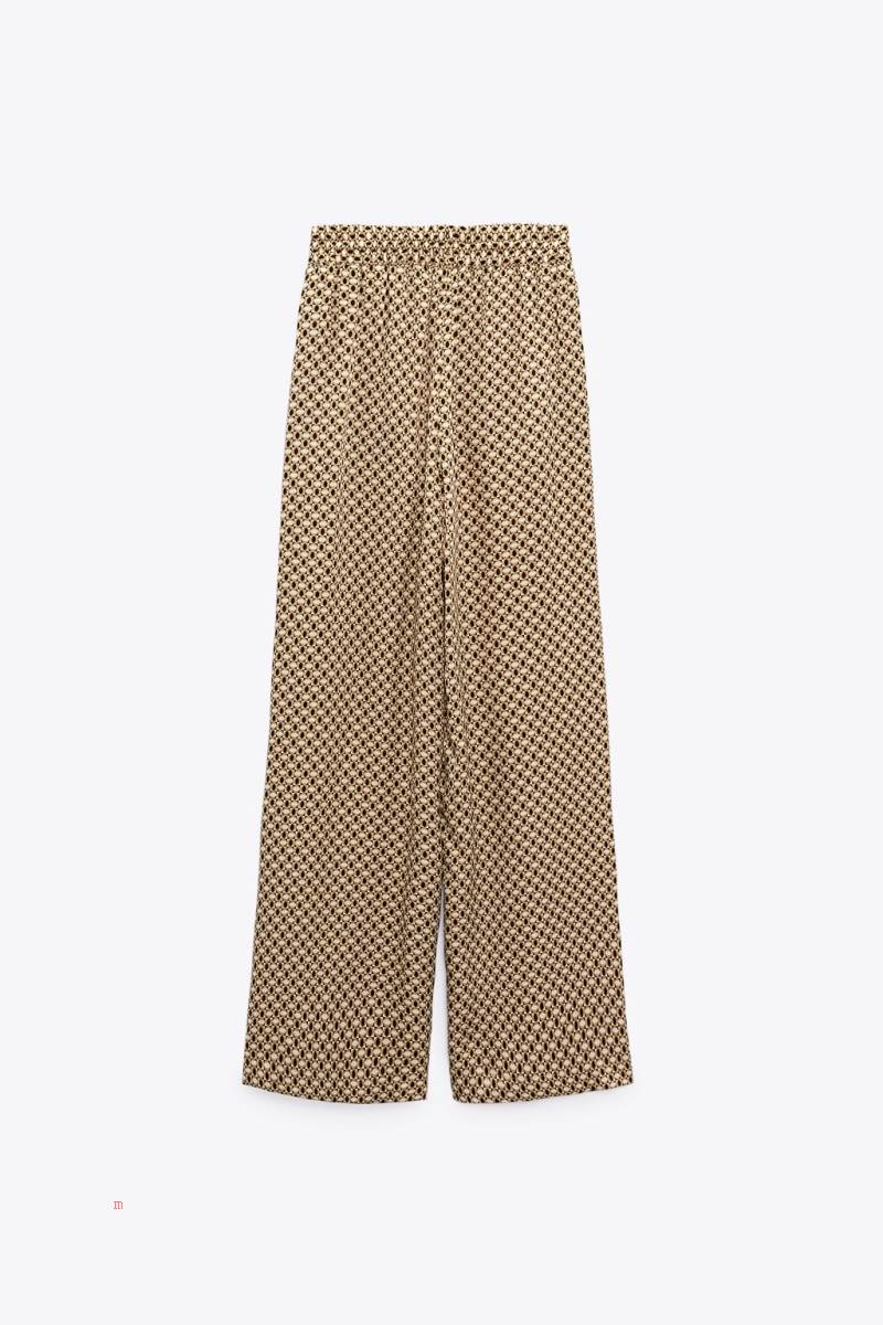 ZARA GEOMETRIC PRINT Byxor Dam Olika Färger Röda | MPWKA-2387