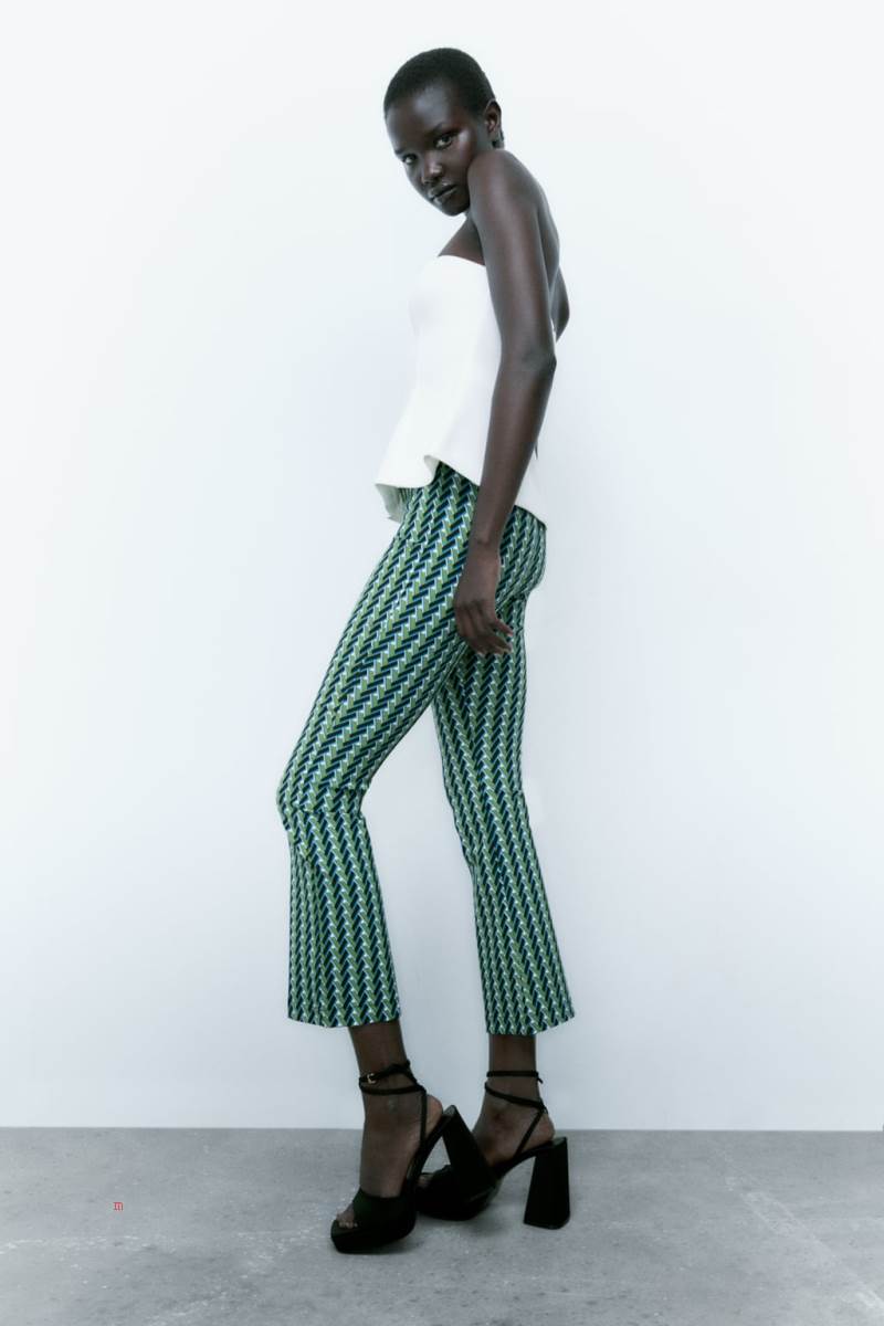 ZARA GEOMETRIC PRINT MINI FLARE Leggings Dam Olika Färger Röda | MFKNH-7426