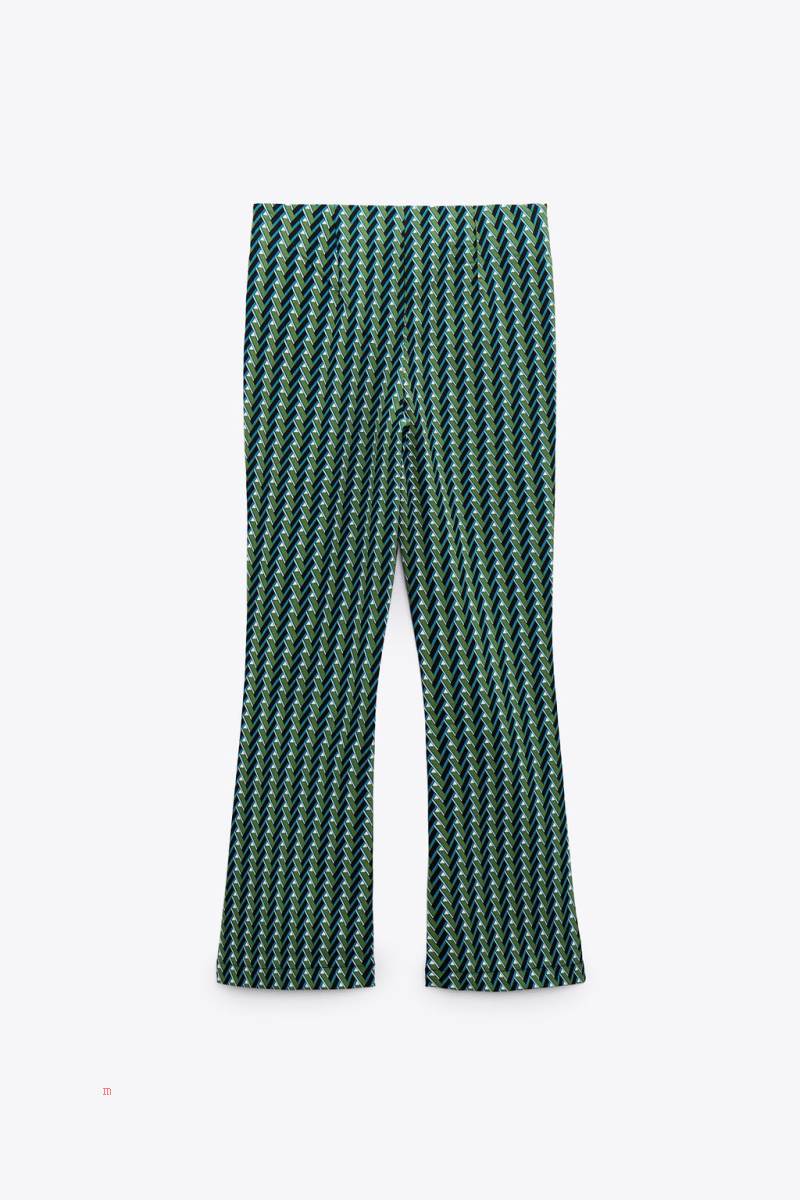 ZARA GEOMETRIC PRINT MINI FLARE Leggings Dam Olika Färger Röda | MFKNH-7426