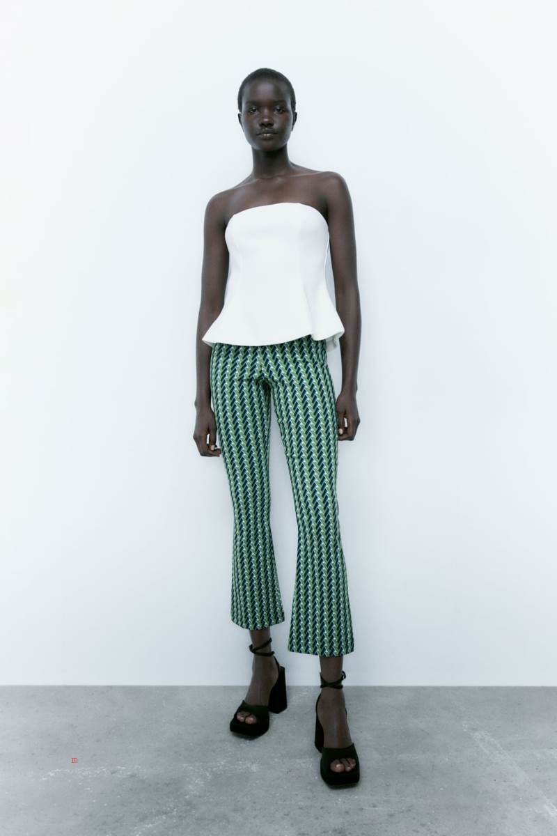 ZARA GEOMETRIC PRINT MINI FLARE Leggings Dam Olika Färger Röda | MFKNH-7426